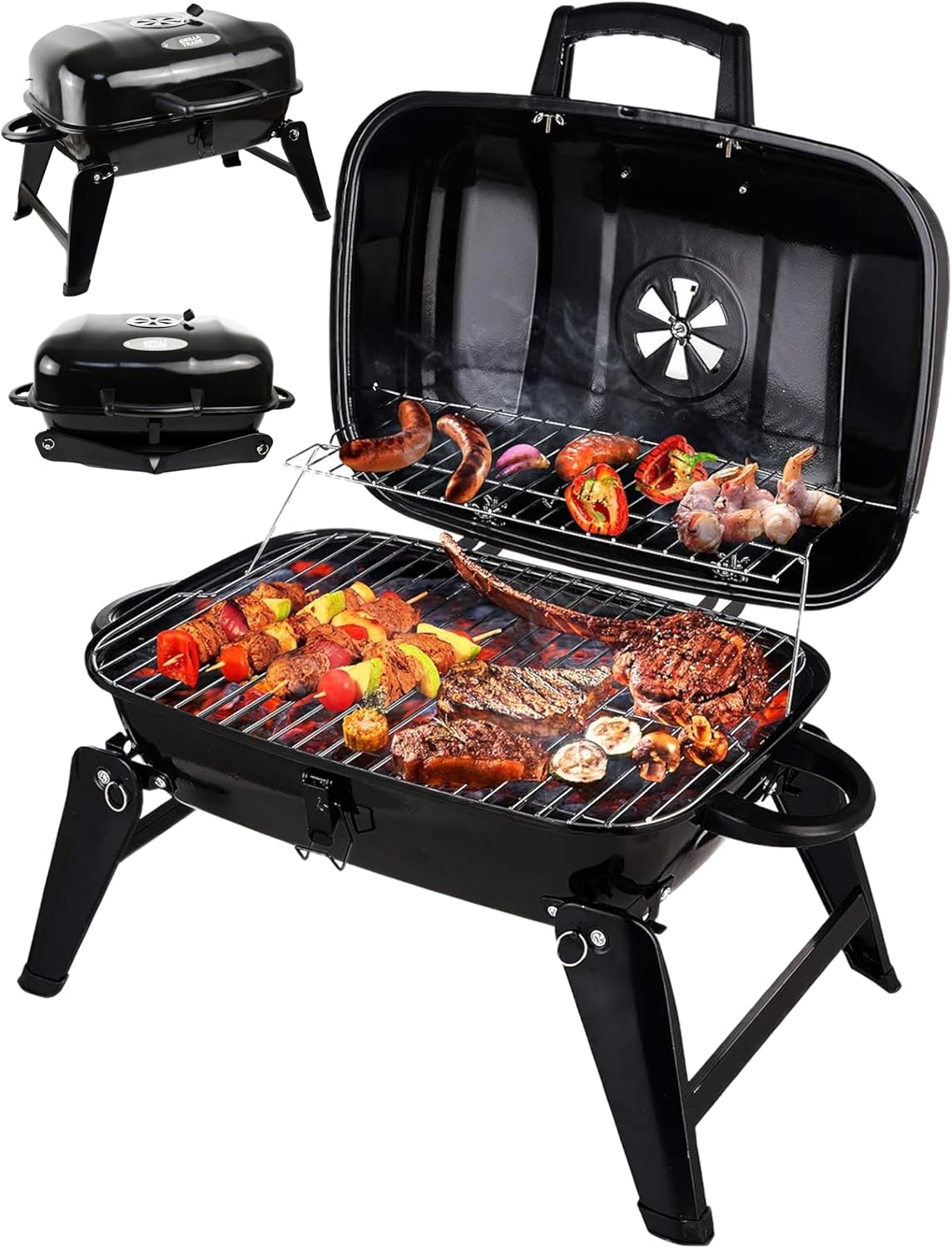 Grill Trade Portable Charcoal Grill Outdoor – Small BBQ Grill